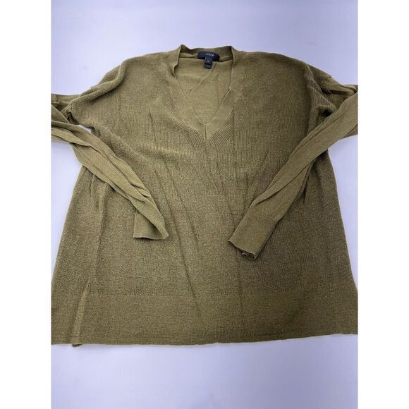 J Crew green long sleeve v neck sweater size XS wool blend - Picture 1 of 3
